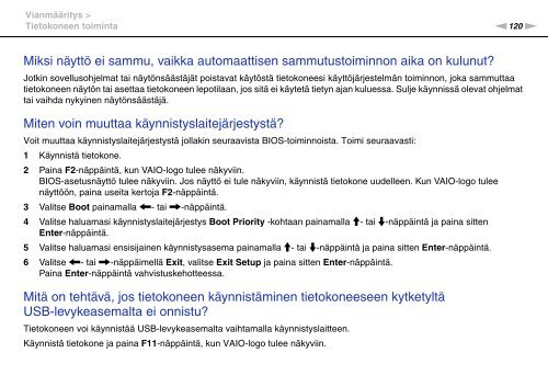 Sony VPCJ11M1E - VPCJ11M1E Mode d'emploi Finlandais