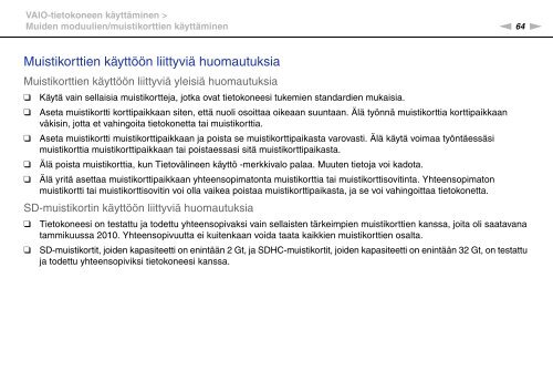 Sony VPCJ11M1E - VPCJ11M1E Mode d'emploi Finlandais