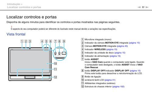 Sony VPCJ11M1E - VPCJ11M1E Mode d'emploi Portugais