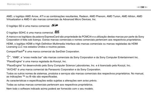 Sony VPCJ11M1E - VPCJ11M1E Mode d'emploi Portugais