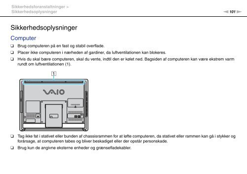 Sony VPCJ11M1E - VPCJ11M1E Mode d'emploi Danois