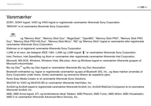 Sony VPCJ11M1E - VPCJ11M1E Mode d'emploi Danois