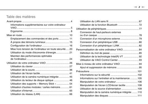 Sony VPCJ11M1E - VPCJ11M1E Mode d'emploi Fran&ccedil;ais