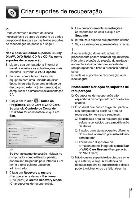 Sony VPCJ11M1E - VPCJ11M1E Guide de d&eacute;pannage Portugais