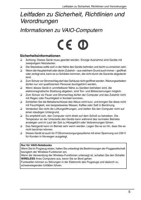 Sony VPCJ11M1E - VPCJ11M1E Documents de garantie Allemand