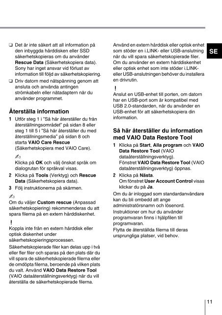 Sony SVS1311F3E - SVS1311F3E Guide de d&eacute;pannage Finlandais