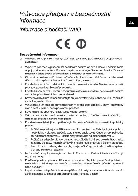 Sony SVS1311F3E - SVS1311F3E Documents de garantie Tch&egrave;que