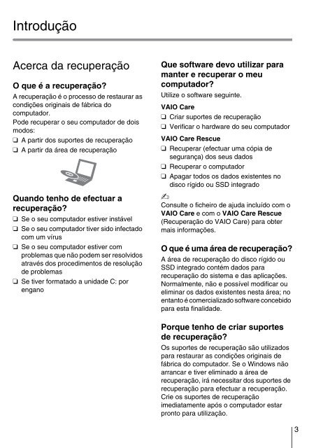 Sony SVS1311F3E - SVS1311F3E Guide de d&eacute;pannage Portugais