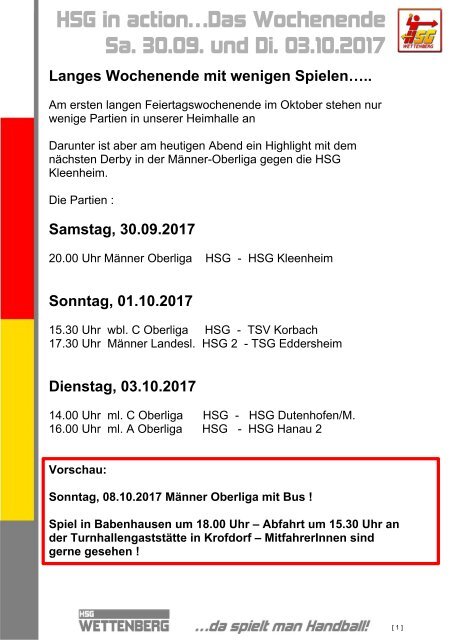 HSG Aktuell 2017/18 Ausgabe 2