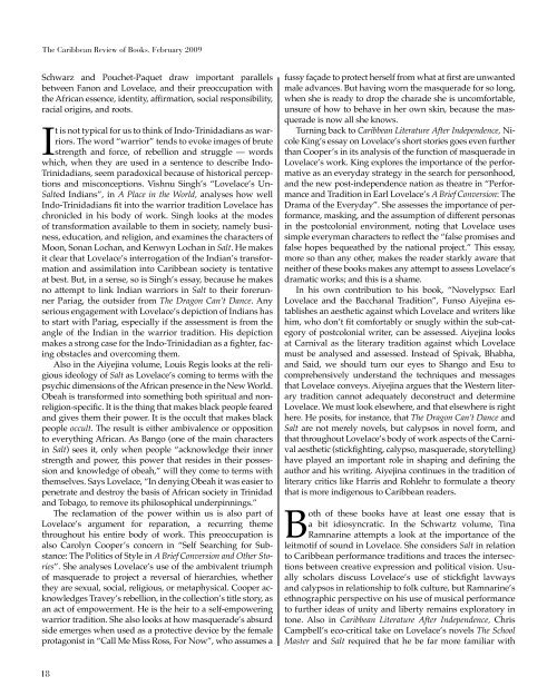 The Caribbean Review of Books (New vol. 1, no. 19, February 2009)