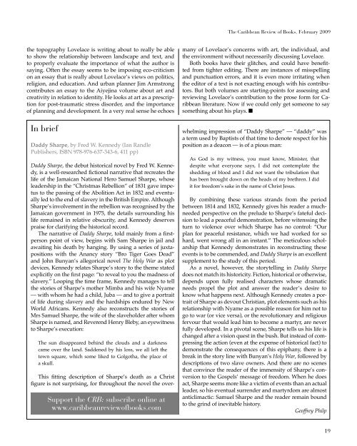 The Caribbean Review of Books (New vol. 1, no. 19, February 2009)