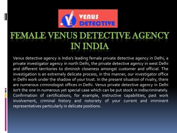 Female Venus Detective Agency in India..PDF