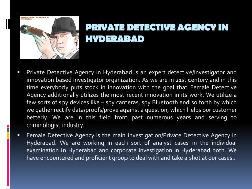 Female Venus Detective Agency in India..PDF