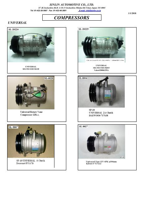 YOUNG SHINE COMPRESSORS 2018