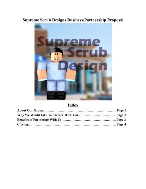 Supreme Scrub Designs Businees & Partnership Proposal - EEH
