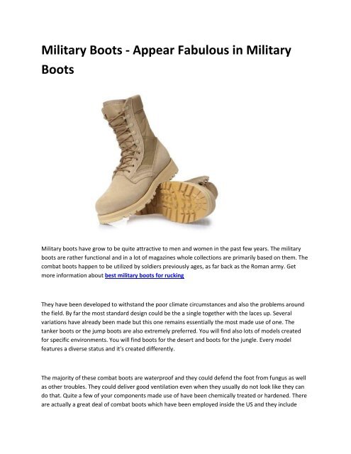 6 best military boots for rucking