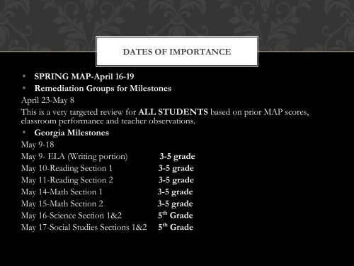 Milestones Parent Night Presentation