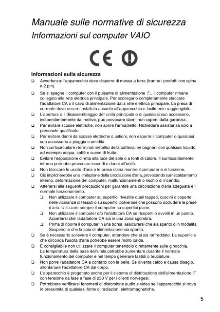 Sony SVS1311F3E - SVS1311F3E Documents de garantie Italien