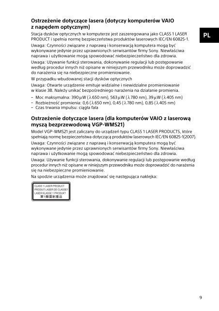 Sony SVS1311F3E - SVS1311F3E Documents de garantie Russe