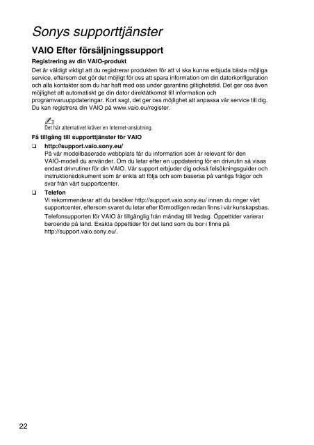 Sony SVS1311F3E - SVS1311F3E Documents de garantie Norv&eacute;gien