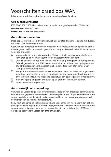 Sony SVE1513E9E - SVE1513E9E Documents de garantie N&eacute;erlandais
