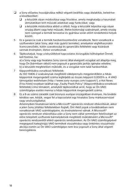 Sony SVE1513E9E - SVE1513E9E Documents de garantie Hongrois
