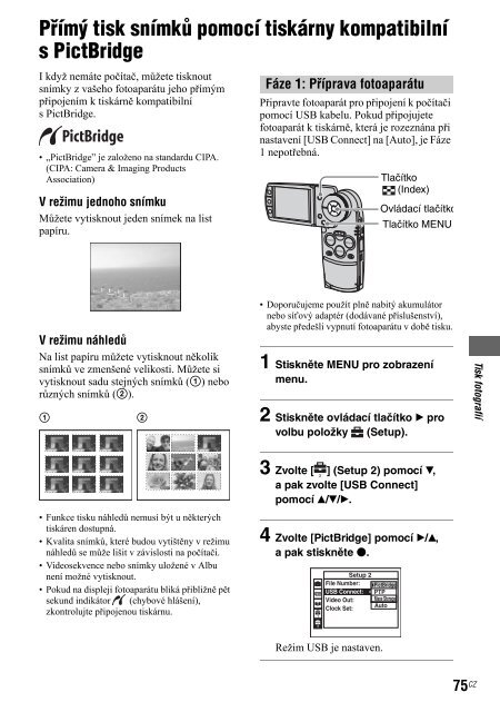 Sony DSC-M2 - DSC-M2 Consignes d&rsquo;utilisation Tch&egrave;que