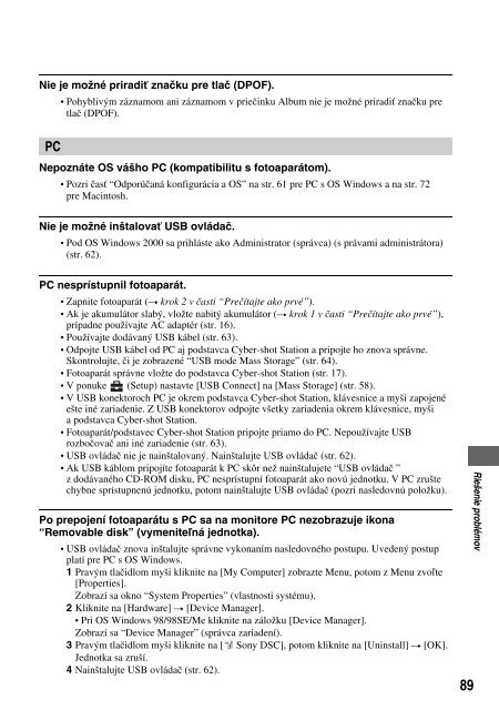 Sony DSC-M2 - DSC-M2 Consignes d&rsquo;utilisation Slovaque