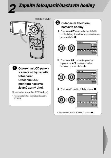 Sony DSC-M2 - DSC-M2 Consignes d&rsquo;utilisation Slovaque