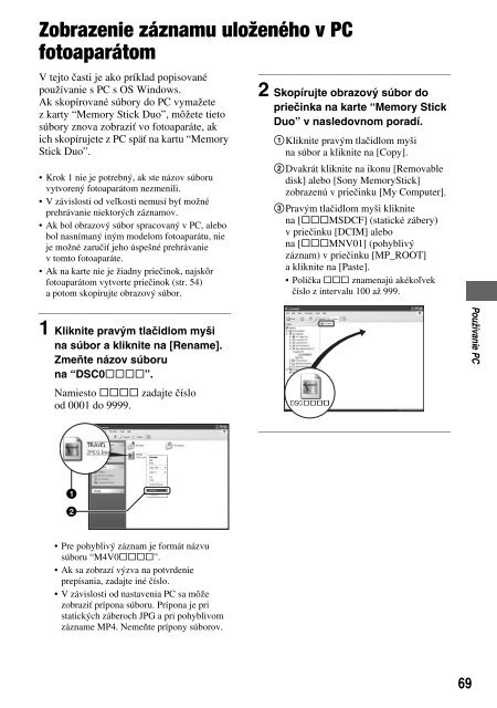 Sony DSC-M2 - DSC-M2 Consignes d&rsquo;utilisation Slovaque