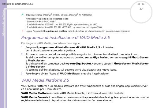 Sony PCV-RS324E - PCV-RS324E Manuel logiciel Italien
