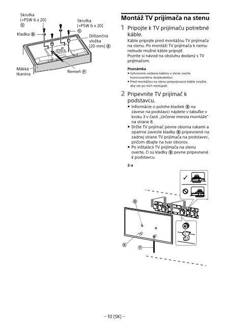 Sony KDL-49WD754 - KDL-49WD754 Mode d'emploi Slovaque