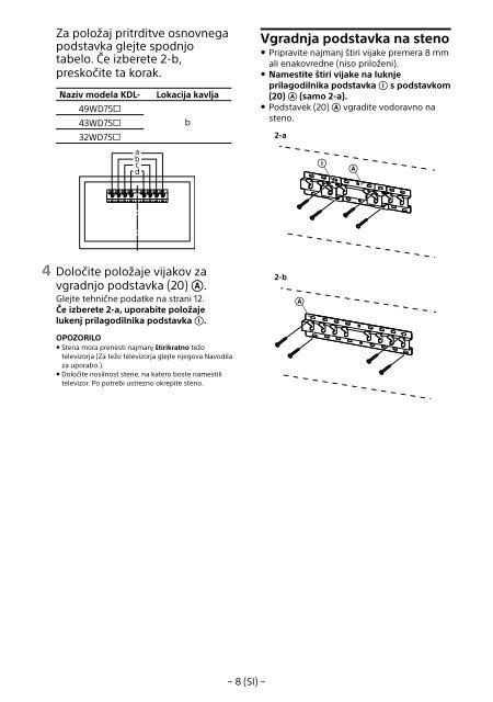 Sony KDL-49WD754 - KDL-49WD754 Mode d'emploi Fran&ccedil;ais