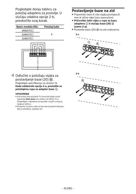 Sony KDL-49WD754 - KDL-49WD754 Mode d'emploi Hongrois