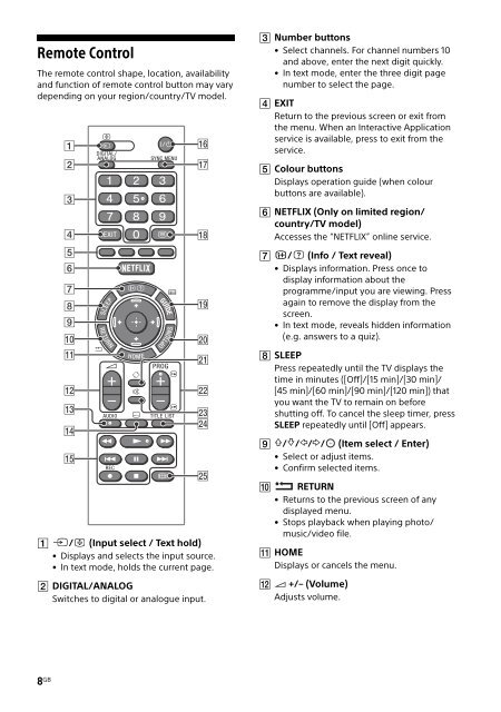 Sony KDL-49WD754 - KDL-49WD754 Mode d'emploi Anglais