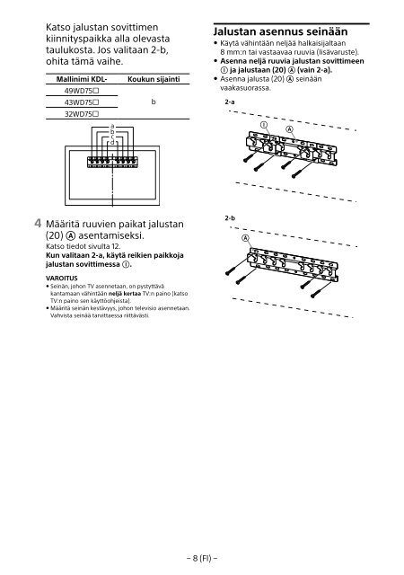 Sony KDL-49WD754 - KDL-49WD754 Mode d'emploi Croate