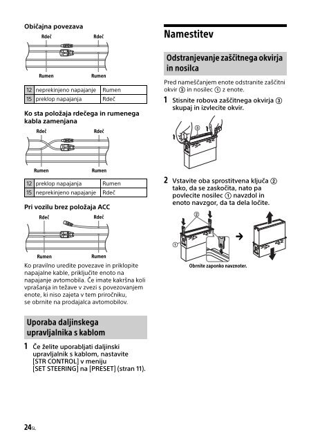 Sony CDX-G1201U - CDX-G1201U Consignes d&rsquo;utilisation Slov&eacute;nien