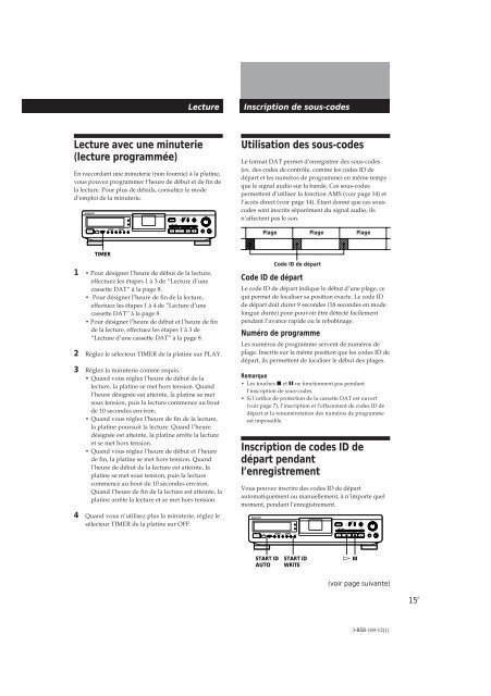 Sony DTC-ZE700 - DTC-ZE700 Consignes d&rsquo;utilisation Anglais