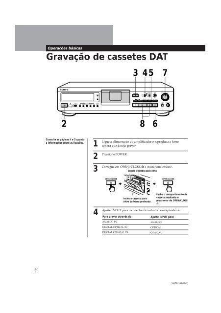 Sony DTC-ZE700 - DTC-ZE700 Consignes d&rsquo;utilisation Portugais