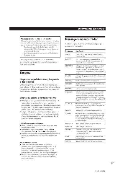 Sony DTC-ZE700 - DTC-ZE700 Consignes d&rsquo;utilisation Portugais