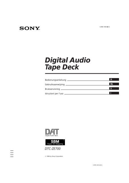 Sony DTC-ZE700 - DTC-ZE700 Consignes d&rsquo;utilisation Su&eacute;dois