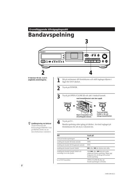 Sony DTC-ZE700 - DTC-ZE700 Consignes d&rsquo;utilisation Su&eacute;dois