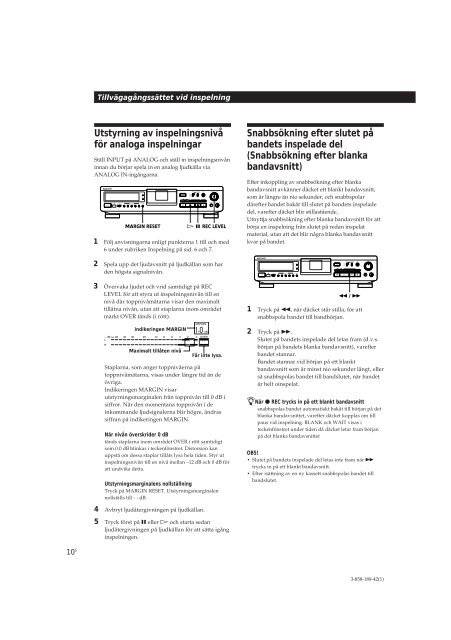 Sony DTC-ZE700 - DTC-ZE700 Consignes d&rsquo;utilisation Su&eacute;dois