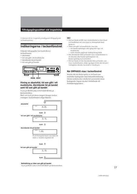 Sony DTC-ZE700 - DTC-ZE700 Consignes d&rsquo;utilisation Su&eacute;dois