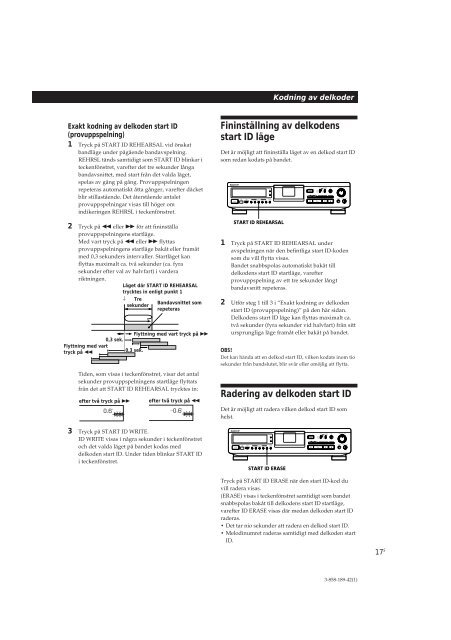 Sony DTC-ZE700 - DTC-ZE700 Consignes d&rsquo;utilisation Su&eacute;dois