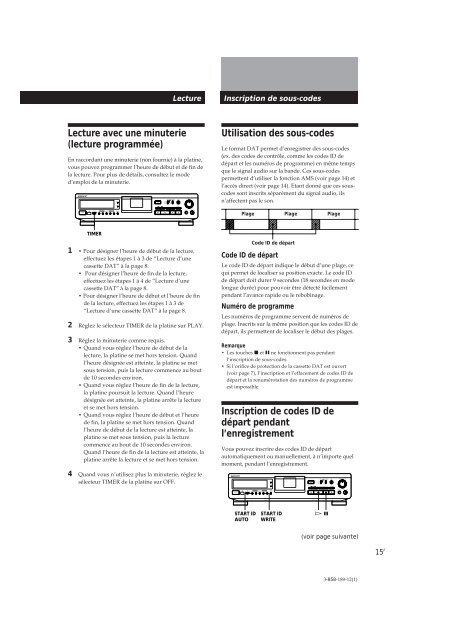 Sony DTC-ZE700 - DTC-ZE700 Consignes d&rsquo;utilisation