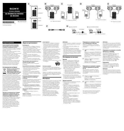 Sony SA-W2500 - SA-W2500 Mode d'emploi Mac&eacute;donien