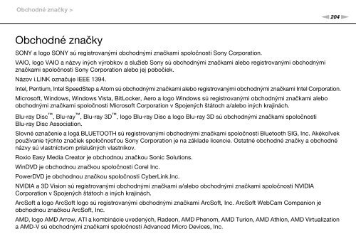 Sony VPCSA4A4E - VPCSA4A4E Mode d'emploi Slovaque