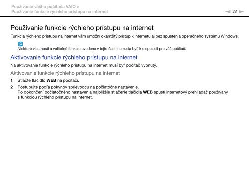 Sony VPCSA4A4E - VPCSA4A4E Mode d'emploi Slovaque