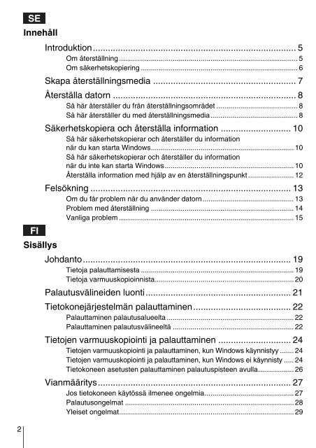 Sony VPCSA4A4E - VPCSA4A4E Guide de d&eacute;pannage Finlandais